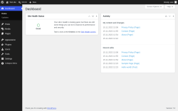 Page screenshot: Dashboard &lsaquo; Test site &mdash; WordPress