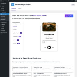 Page screenshot: Audio Player → Player Demo