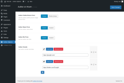 Page screenshot: Author Options