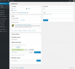 Page screenshot: Dashboard ‹ Test site — WordPress