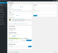 Page screenshot: Dashboard ‹ Test site — WordPress
