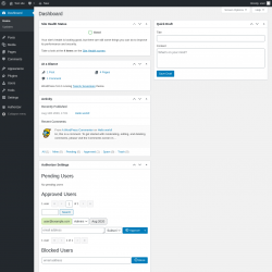 Page screenshot: Dashboard ‹ Test site — WordPress