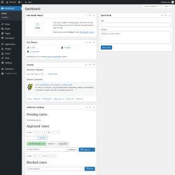 Page screenshot: Dashboard ‹ Test site — WordPress