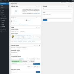 Page screenshot: Dashboard ‹ Test site — WordPress