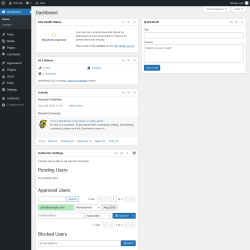 Page screenshot: Dashboard ‹ Test site — WordPress