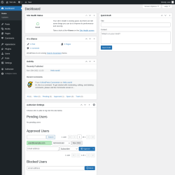 Page screenshot: Dashboard ‹ Test site — WordPress