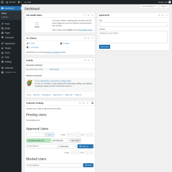 Page screenshot: Dashboard ‹ Test site — WordPress