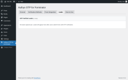 Page screenshot: Authyo OTP for Forminator &rarr; Leads