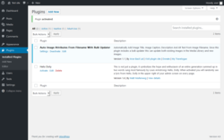 Page screenshot: Plugins ‹ Test site — WordPress