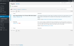 Page screenshot: Plugins ‹ Test site — WordPress