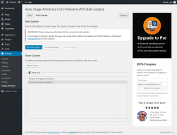 Page screenshot: Settings  → Image Attributes → Bulk Updater