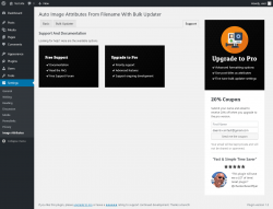 Page screenshot: Settings  → Image Attributes → Support