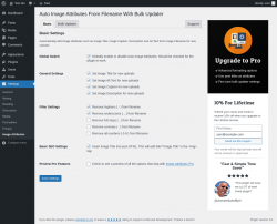 Page screenshot: Settings → Image Attributes