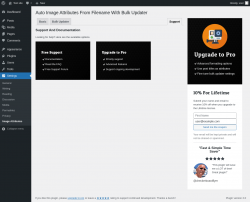 Page screenshot: Settings → Image Attributes → Support