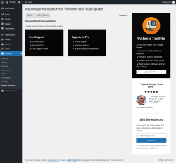Page screenshot: Settings → Image Attributes → Support