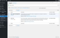Page screenshot: Plugins ‹ Test site — WordPress