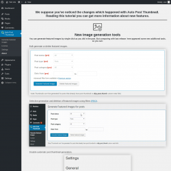 Page screenshot: Auto Post Thumbnail &rarr; About