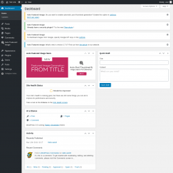 Page screenshot: Dashboard &lsaquo; Test site &mdash; WordPress