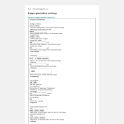 Page screenshot: Auto Featured Image &rarr; Image