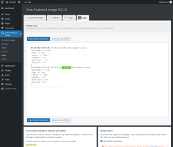 Page screenshot: Auto Featured Image &rarr; Logs