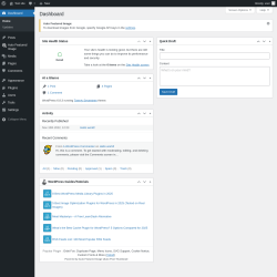 Page screenshot: Dashboard &lsaquo; Test site &mdash; WordPress