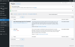 Page screenshot: Plugins &lsaquo; Test site &mdash; WordPress