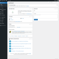 Page screenshot: Dashboard &lsaquo; Test site &mdash; WordPress