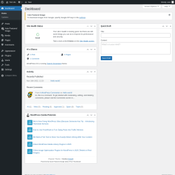 Page screenshot: Dashboard &lsaquo; Test site &mdash; WordPress