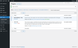 Page screenshot: Plugins &lsaquo; Test site &mdash; WordPress