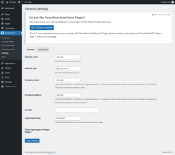 Page screenshot: TermsFeed → Settings