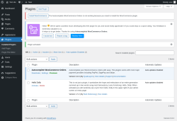 Page screenshot: Plugins ‹ Test site — WordPress