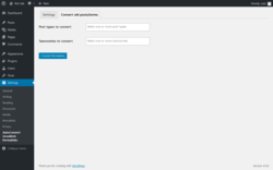 Page screenshot: Settings  → AutoConvert Greeklish Permalinks → Convert old posts/terms
