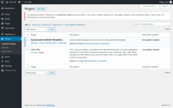 Page screenshot: Plugins ‹ Test site — WordPress