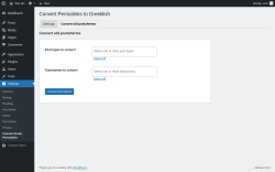 Page screenshot: Settings → Convert Greek Permalinks → 
					Convert old posts/terms				