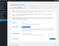 Page screenshot: Autoglot Setup