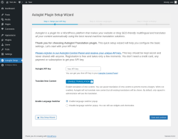 Page screenshot: Autoglot Setup