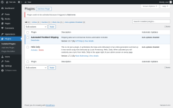 Page screenshot: Plugins &lsaquo; Test site &mdash; WordPress