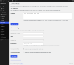 Page screenshot: Settings &rarr; AutomateIndex