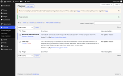 Page screenshot: Plugins &lsaquo; Test site &mdash; WordPress