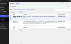 Page screenshot: Plugins &lsaquo; Test site &mdash; WordPress