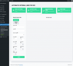 Page screenshot: Auto Links for SEO → Manual Internal Links