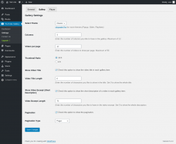 Page screenshot: YouTube Gallery → Settings → Gallery