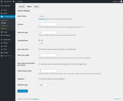 Page screenshot: YouTube Gallery → Settings → Gallery