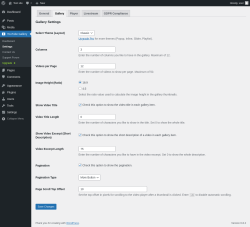 Page screenshot: YouTube Gallery → Settings → Gallery