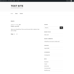 Page screenshot: Test site – Just another WordPress site