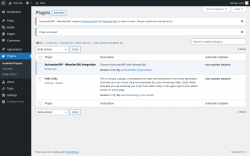 Page screenshot: Plugins &lsaquo; Test site &mdash; WordPress