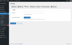 Page screenshot: AutomatorWP → Settings → ClickUp