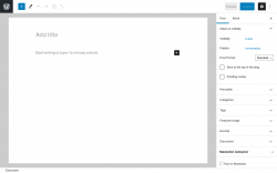Page screenshot: Add New Post &lsaquo; Test site &mdash; WordPress