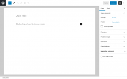 Page screenshot: Add New Page &lsaquo; Test site &mdash; WordPress