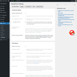 Page screenshot: Settings &rarr; Autoptimize